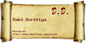 Dakó Dorottya névjegykártya